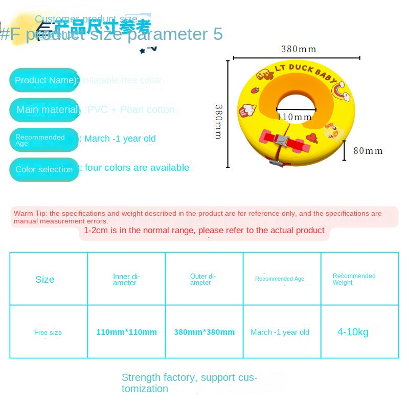 Ltduck Baby's Swim Ring Baby 0-June 1 Years Old Newborn March Swimming Collar Children Home Collar Swimming Ring